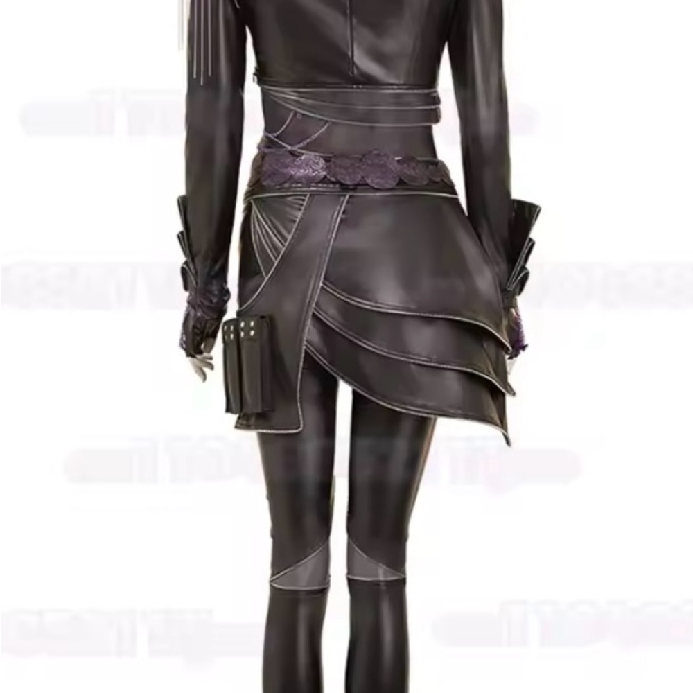 Kpop Demon Hunters - Rumi Women Black Battle Suit Costume Full Set With Wig - Picture 9 of 16